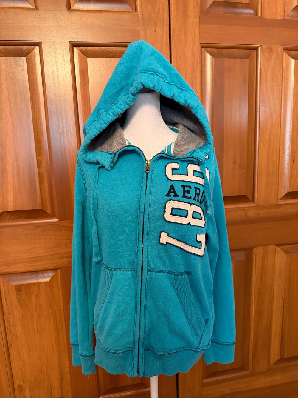 Aeropostale 1987 Blue Full Zip Sweatshirt Men’s Size Smal